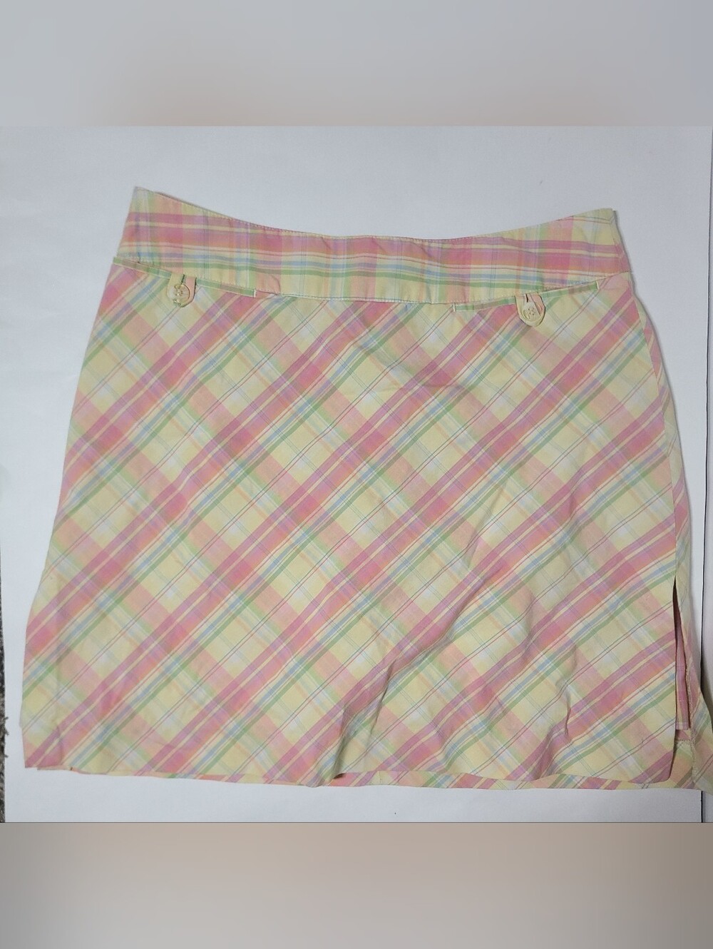 3for15 - Sport Haley Pastel Plaid Mini Skirt - Pink, Yellow, Mint & Light Blue
